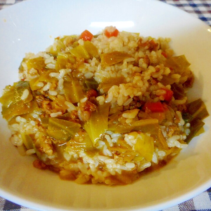 ひき肉とキャベツのカレーリゾット